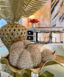 Inspire Me! Home Decor SEASONAL Beige Fringe Pumpkin (3 Sizes)