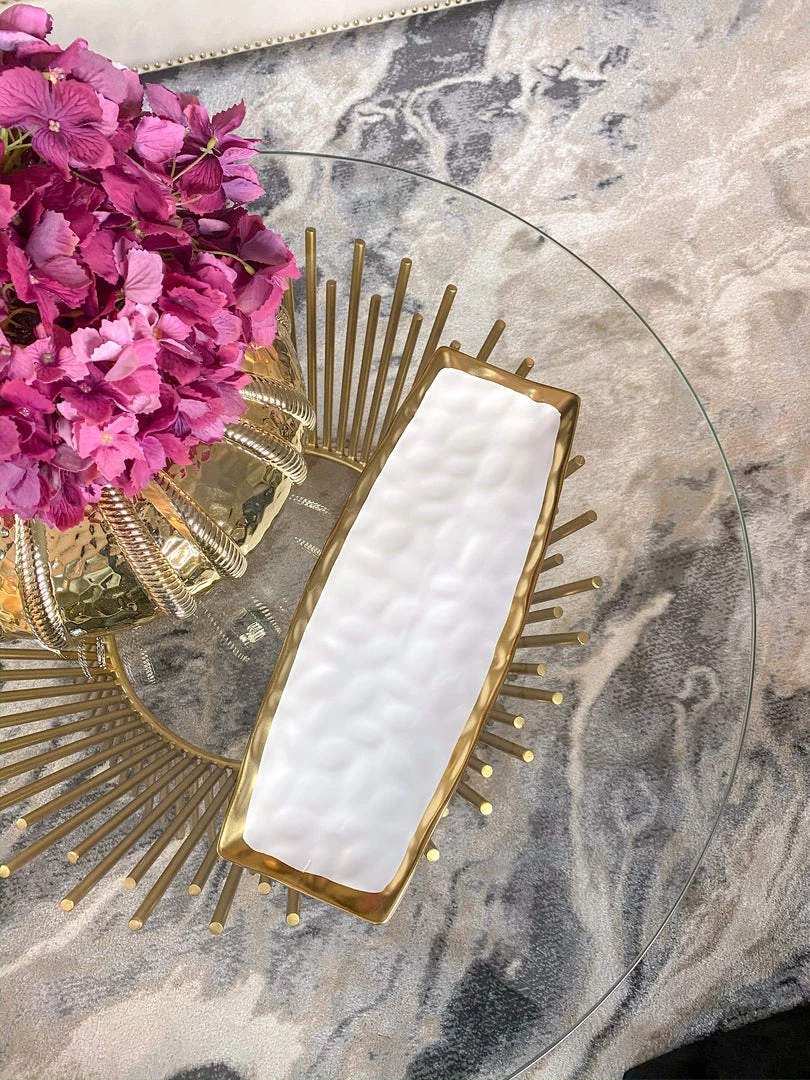 Inspire Me! Home Decor Long Gold Edge Tray