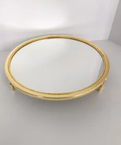 Inspire Me! Home Decor Gold Circle Mirror Tray W/ Circle Feet