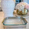 Inspire Me! Home Decor Silver Pyrex Holder With Gold Mosaic Handles And Pyrex