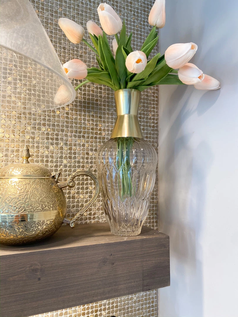 Inspire Me! Home Decor Amber Glass Vase With Gold Neck (2 Sizes)