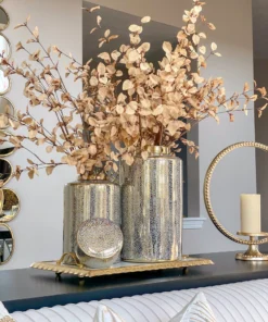 Inspire Me! Home Decor Jars White And Gold Elegant Jar With Lid (2 Sizes)