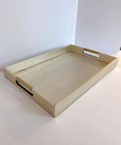 Inspire Me! Home Decor Golden Faux Leather Tray, Set Of 3