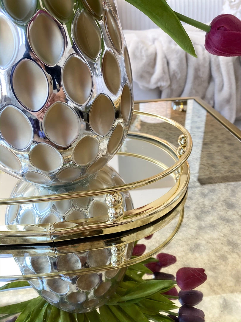 Inspire Me! Home Decor Gold Oval Mirror Tray
