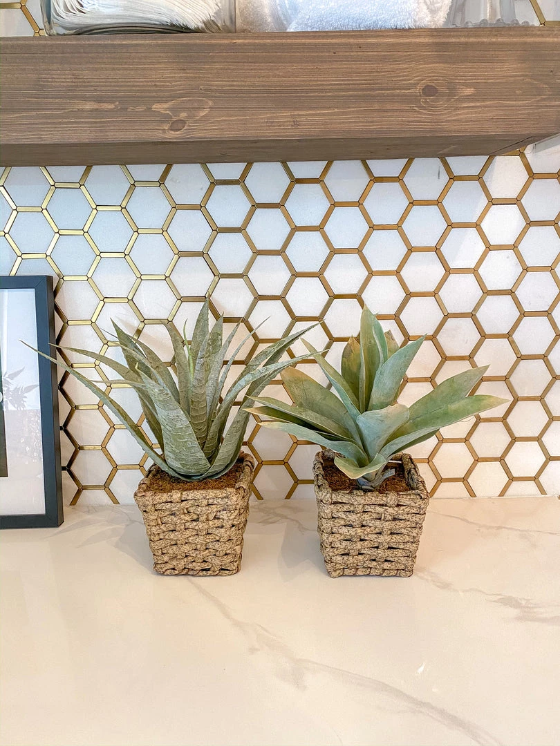 Inspire Me! Home Decor Plant In Wicker Basket Vase (Set Of 2)