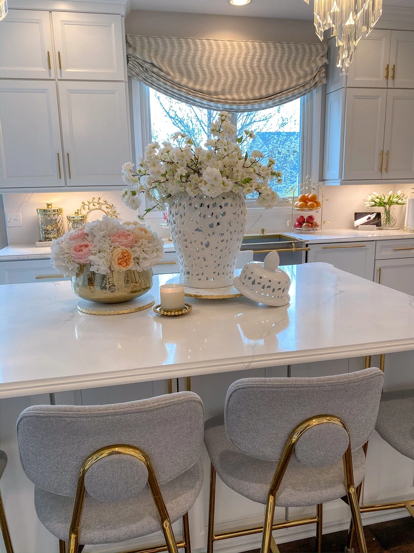 Inspire Me! Home Decor White Leaf Pattern Ginger Jar (2 Sizes)