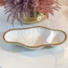 Inspire Me! Home Decor Gold And White Beaded Sectioned Serving Dish