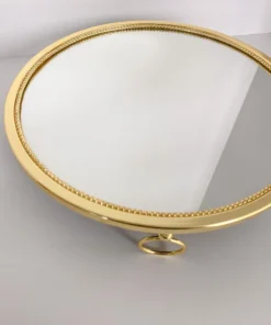 Inspire Me! Home Decor Gold Circle Mirror Tray W/ Circle Feet