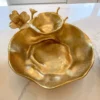 Inspire Me! Home Decor Two Tier Chip And Dip Gold Floral Bowl