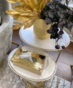 Inspire Me! Home Decor Gold & Silver Metal Tissue Box Cover With Floral Detail