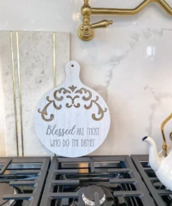 Inspire Me! Home Decor Round Wood Cutting Board W/ Cutouts ( 3 Designs)