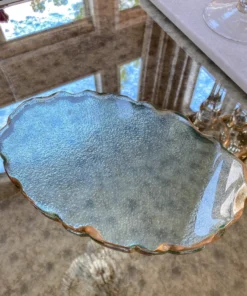 Inspire Me! Home Decor Crystal Oval Tray With Gold Edge