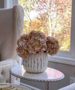 Inspire Me! Home Decor Beige Velvet And Silk Hydrangea Stem