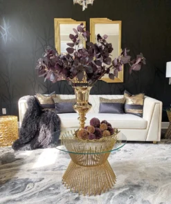 Inspire Me! Home Decor Gold Leaf Textured Openwork Tray