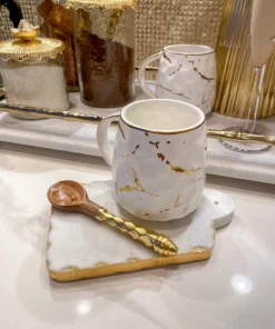 Inspire Me! Home Decor Gold Hammered Handle Wooden Tea Spoon (Set Of 4)