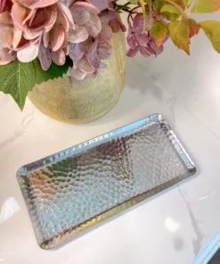 Inspire Me! Home Decor Silver Hammered Rectangular Tray