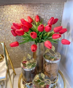 Inspire Me! Home Decor Red Tulip Bundle Floral Stems