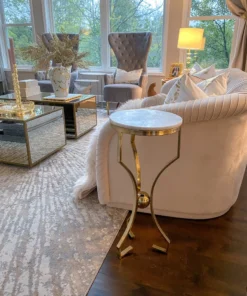 Inspire Me! Home Decor Marble Size Table With Gold Base