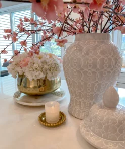 Inspire Me! Home Decor Oversized White Patterned Ginger Jar