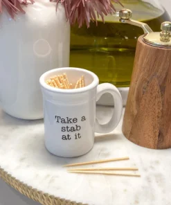 Inspire Me! Home Decor KITCHEN White Ceramic Toothpick Holder (3 Shapes)