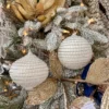 Inspire Me! Home Decor White And Silver Beaded 4" Ornament