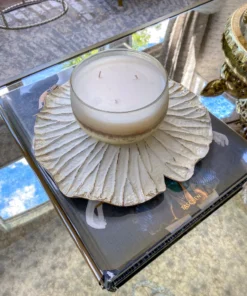 Inspire Me! Home Decor White Organic Lotus With Gold Edge