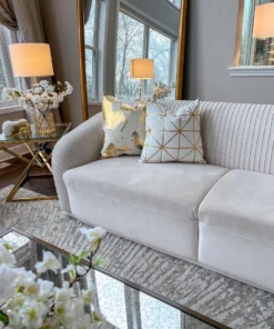 Cloud9d PILLOWS, RUGS, & THROWS Sera Ivory Gold Pillow - 20