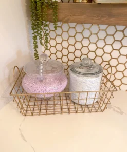 Inspire Me! Home Decor Gold Rectangular Wired Basket (3 Sizes)