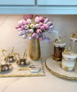 Inspire Me! Home Decor Real Touch Purple Tulip Bundle (3 Shades)