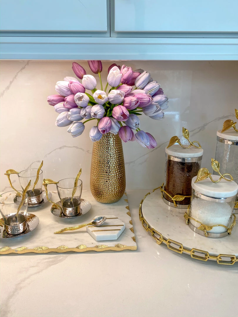 Inspire Me! Home Decor Real Touch Purple Tulip Bundle (3 Shades)