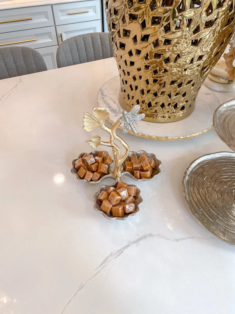 Inspire Me! Home Decor Two-Tone Dragonfly Serving Bowl Gold