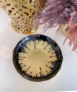 Inspire Me! Home Decor Black Dipped Large Gold Bowl