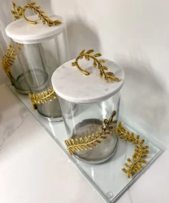 Inspire Me! Home Decor Gold Curry Leaf Canister (3 Sizes)