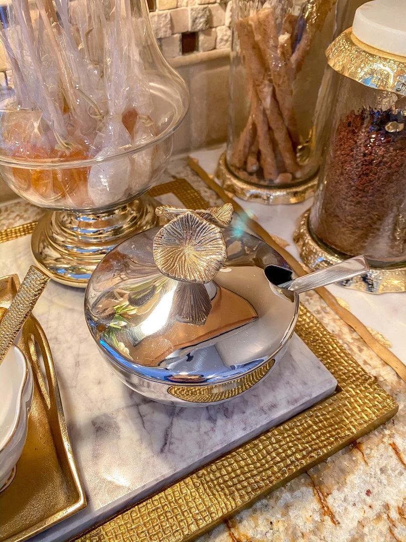 Inspire Me! Home Decor Bowl With Gold Floral Handle