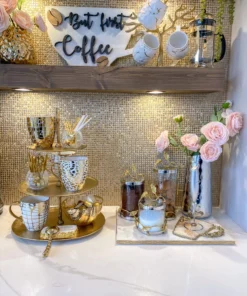 Inspire Me! Home Decor Gold Edged Marble Tray