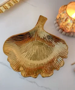 Inspire Me! Home Decor Gold Petal Leaf Tray