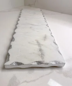 Inspire Me! Home Decor Marble Metallic Edged Rectangle Tray (2 Colors)