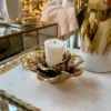 Inspire Me! Home Decor Gold Flower Tealight Candle Holder
