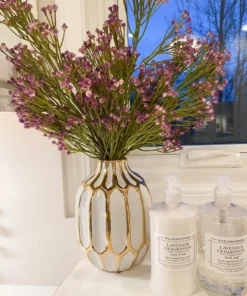 Inspire Me! Home Decor White And Gold Pattern Vase