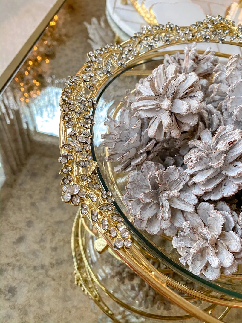 Inspire Me! Home Decor Jeweled Edge Bowl With Glass Insert (2 Colors)