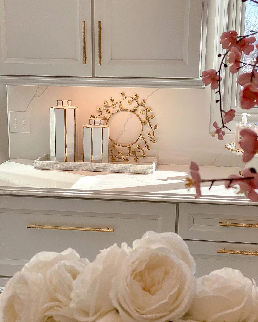 Inspire Me! Home Decor Gold And White Jar With Lid (2 Sizes)