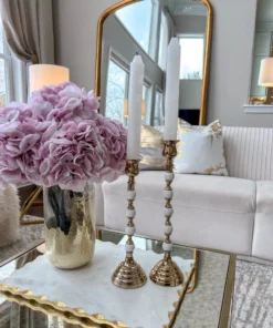 Inspire Me! Home Decor White And Gold Candleholders (2 Sizes)