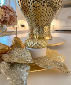 Inspire Me! Home Decor White Acorn Candle With Gold Top