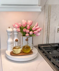 Inspire Me! Home Decor Oil & Vinegar Cruet Set W/ Acacia Tray