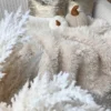 Inspire Me! Home Decor Beige Sherpa Pumpkin Pillow PILLOWS, RUGS, & THROWS