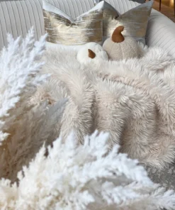 Inspire Me! Home Decor Beige Sherpa Pumpkin Pillow PILLOWS, RUGS, & THROWS