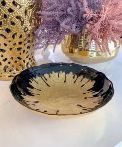 Inspire Me! Home Decor Black Dipped Large Gold Bowl