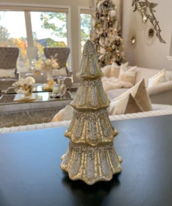 Inspire Me! Home Decor Mercury Glass Tree With Glitter (2 Sizes) Gold