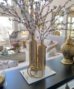 Inspire Me! Home Decor Gold Textured Abstract Sculpture (2 Sizes)