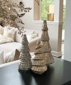Inspire Me! Home Decor Mercury Glass Tree With Bead And Glitter Detail